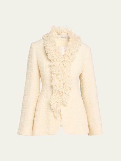 LIBEROWE Trader Fringed Boucle Single-Breasted Jacket