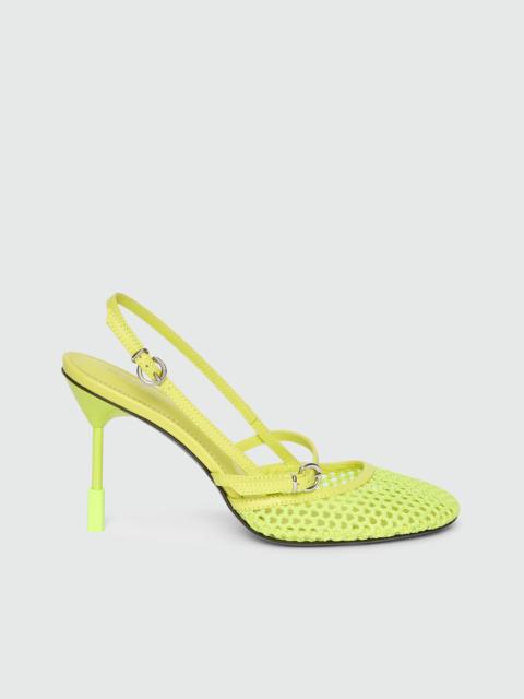 MSGM Lime slingback heels with strap