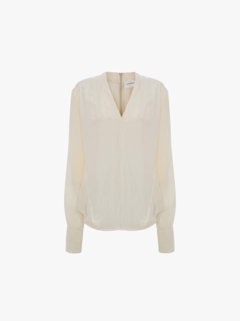 Victoria Beckham V-Neck Top In Ivory