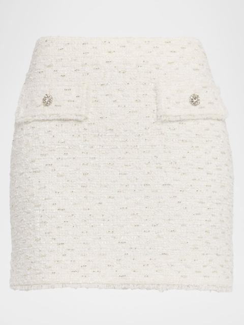 GENERATION LOVE Ava Embellished Tweed Mini Skirt