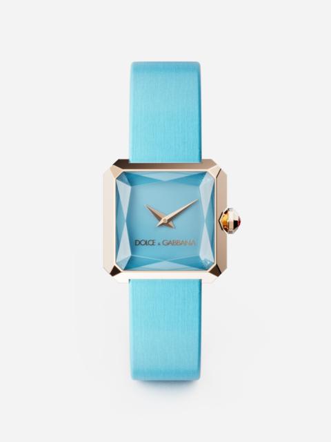 Gold watch with silk strap