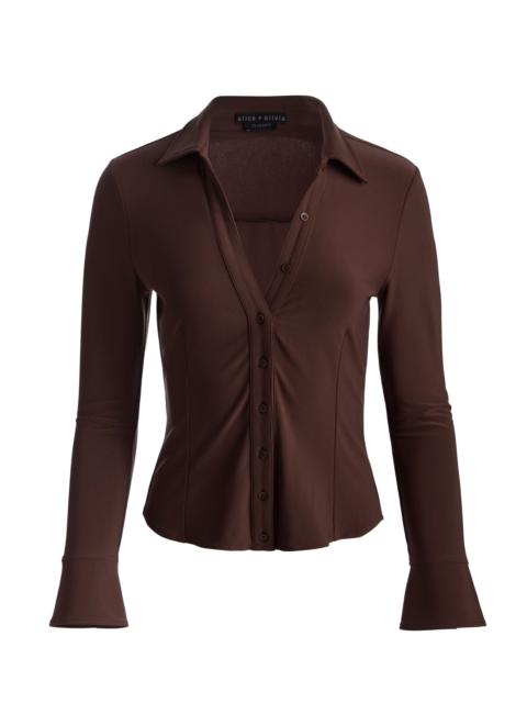 Alice + Olivia FREYA BUTTON DOWN TOP
