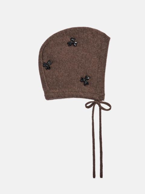 Simone Rocha Embroidered cashmere bonnet