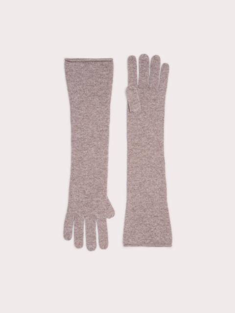 BY FAR LINZ GLOVES TAUPE CASHMERE
