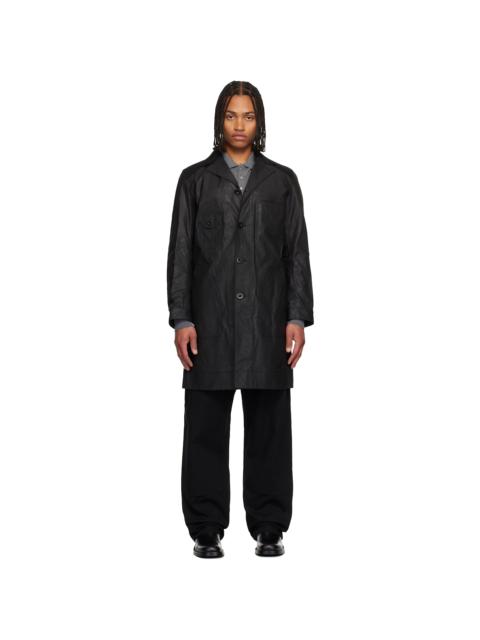 Junya Watanabe MAN Black Coated Cotton Coat