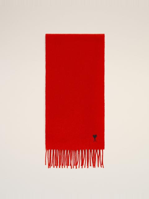 AMI Paris RED WOOL SCARF WITH AMI DE COEUR