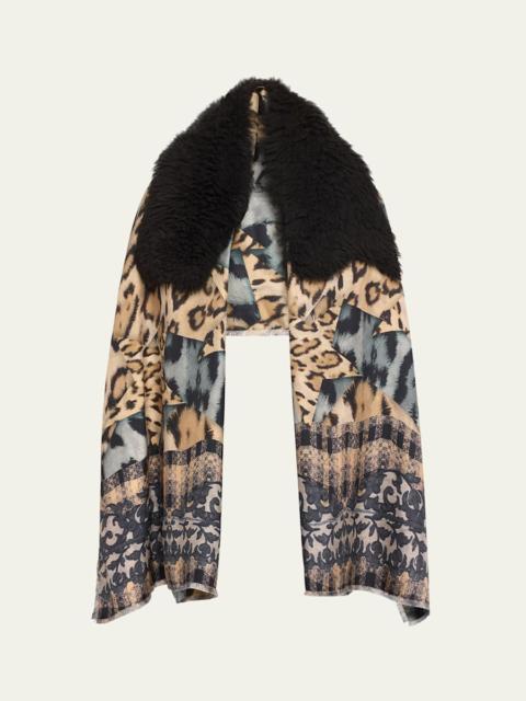 Pierre-Louis Mascia Fancy Shearling Pattern Scarf