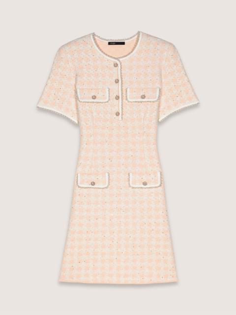 maje Tweed-effect knit mini dress