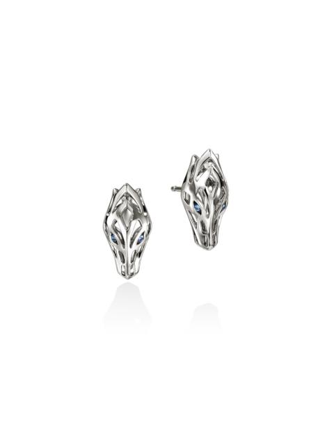 JOHN HARDY Naga Stud Earrings, Sterling Silver, Blue Sapphires