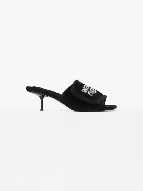 Alexander Wang JESSIE VELOUR CRYSTAL LOGO SANDAL