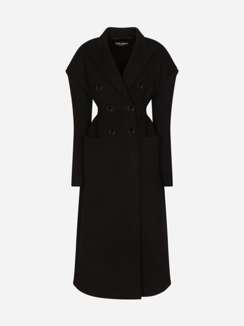 Dolce & Gabbana Double-breasted technical jersey coat