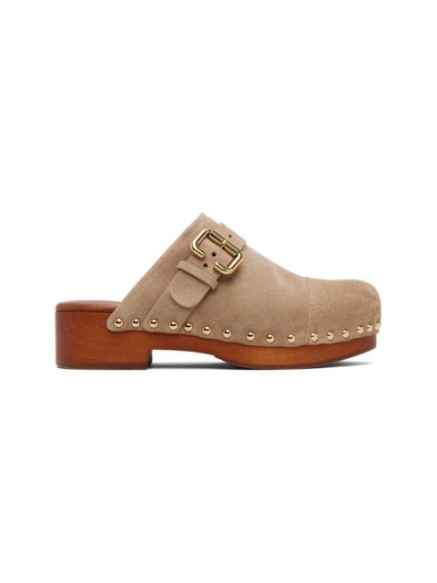Chloé Taupe Jeannette Clogs