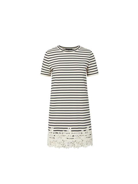 VERONICA BEARD RHUE STRIPED LACE MINI DRESS
