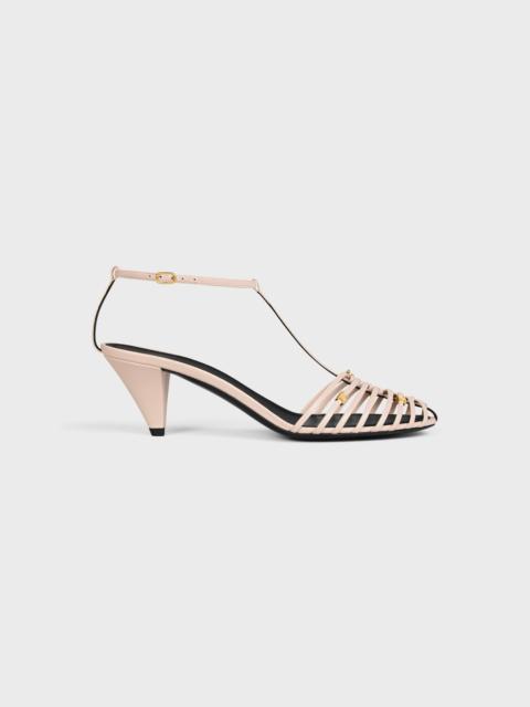 CELINE CAGE HEELED SANDAL IN GOATSKIN