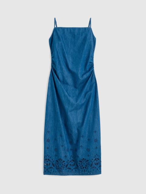 Madewell Denim Eyelet Midi Dress