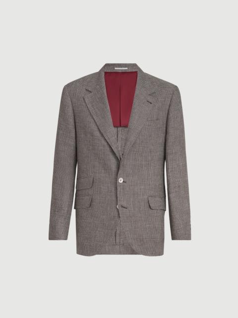 Brunello Cucinelli Linen houndstooth deconstructed Cavallo blazer
