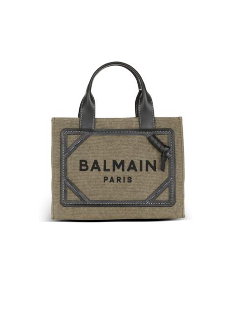 Balmain B-Army small canvas shopping bag with leather inserts