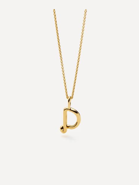 MISSOMA 18ct Gold-Plated Vermeil Silver Curly Molten Mini D Initial Pendant Necklace