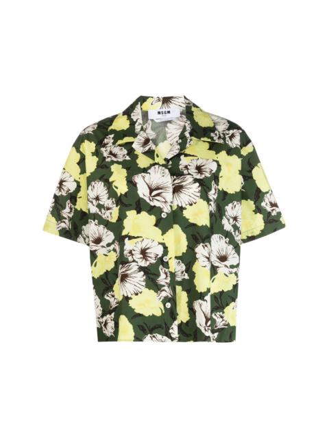 floral-print short-sleeve shirt