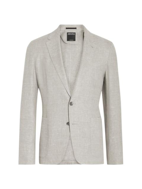 linen-blend blazer