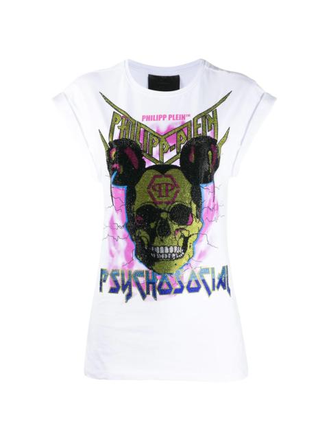 PHILIPP PLEIN crystal skull print T-shirt