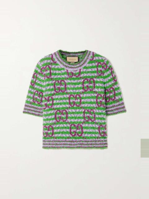 GUCCI Love Parade jacquard-knit cotton-blend bouclé sweater