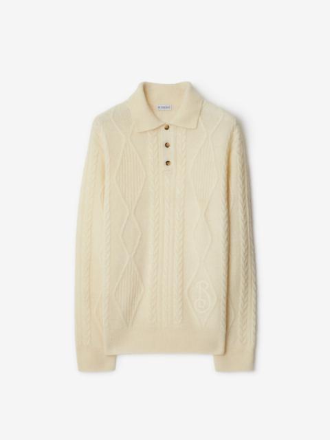 Burberry Aran Wool Blend Polo Shirt