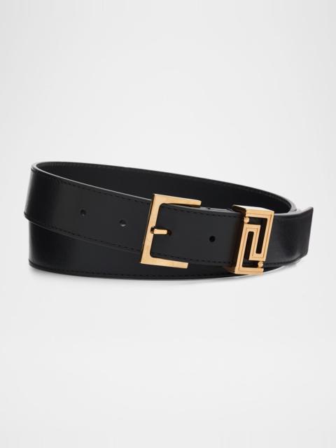 VERSACE Men's Greca 30mm Leather Belt