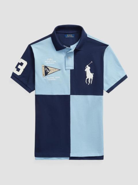 Polo Ralph Lauren Men's Custom Slim-Fit Big Pony Mesh Polo Shirt - Navy Powder Blue