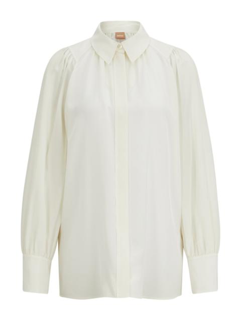 BOSS RELAXED-FIT BLOUSE IN WASHED SILK