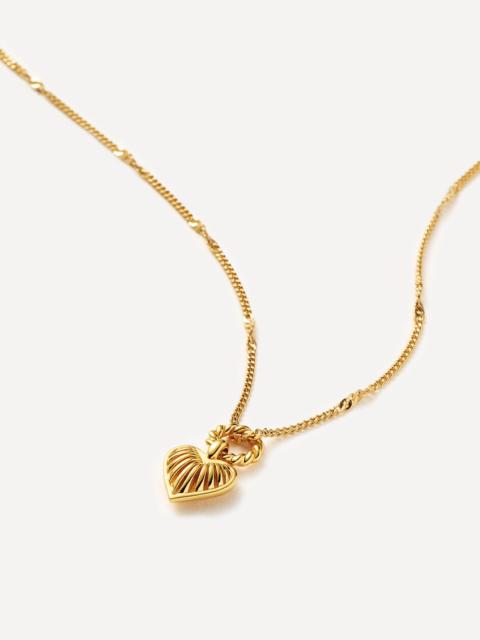 MISSOMA 18ct Gold-Plated Vermeil Silver Mini Ridge Heart Pendant Necklace