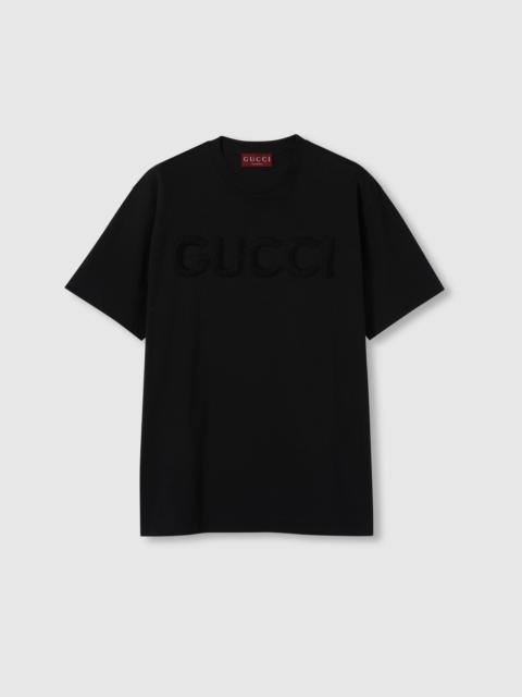 GUCCI Embroidered cotton jersey T-shirt