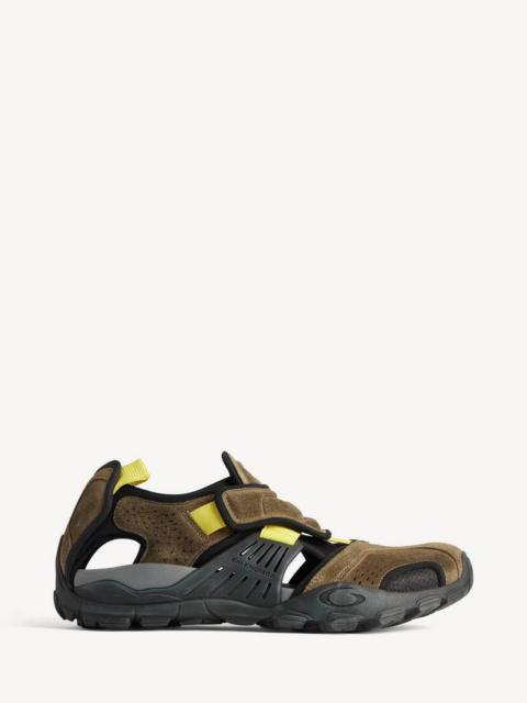 BALENCIAGA Men's Hike Sandal Sneaker in Taupe/black/neon Yellow