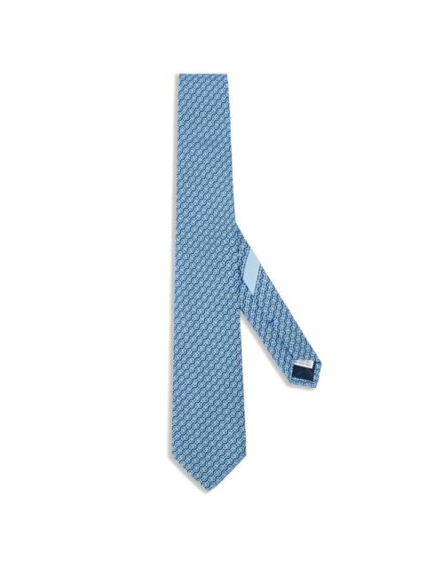 Woven-print silk tie