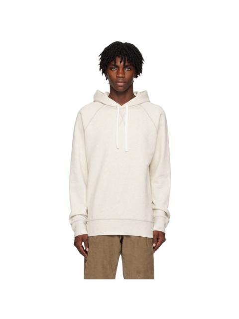Sunspel Off-White Contrast Stitching Hoodie
