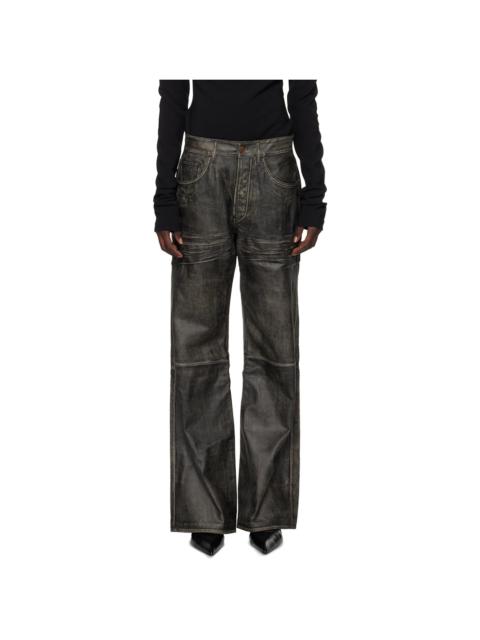 Acne Studios Black Faded Leather Pants
