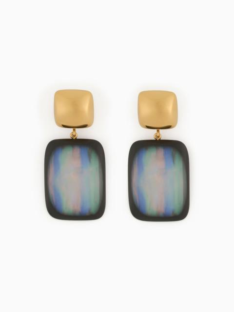 Oversize multicoloured pendant earrings