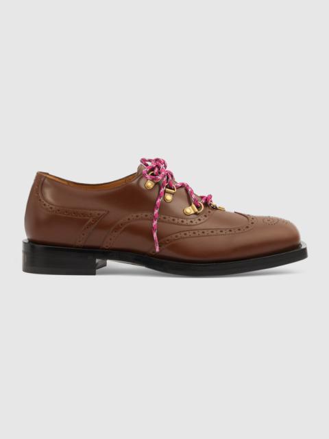 GUCCI Men's lace-up shoe with brogue details
