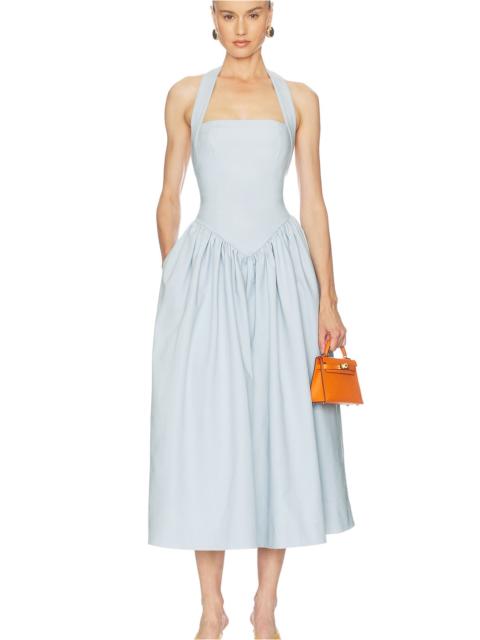 HELSA Faille Halter Midi Dress
