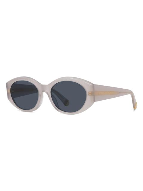 Stella McCartney Women's Oval 54MM Acetate Sunglasses - Translucent Grey Smoke