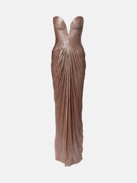 MARIA LUCIA HOHAN Alessandra draped lamé gown