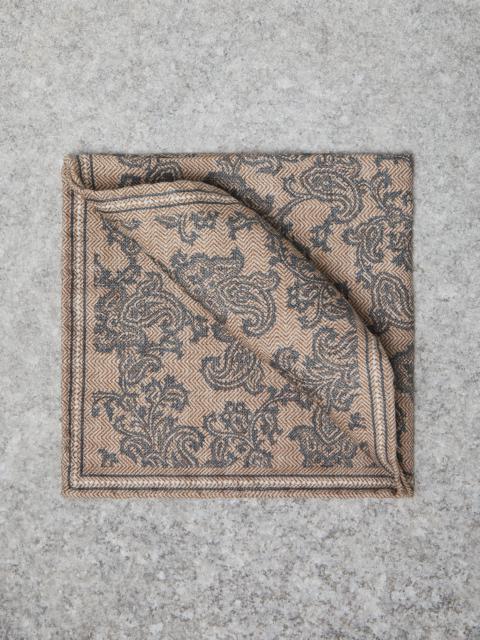 Brunello Cucinelli Silk pocket square with paisley design