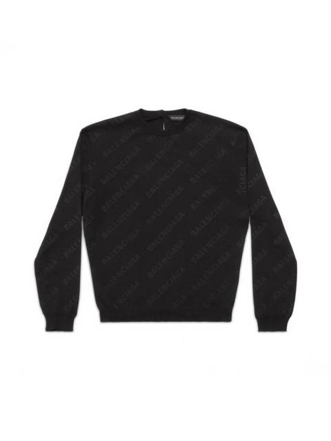 Women's Mini Allover Logo Sweater in Black