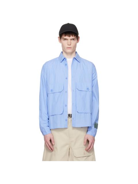 REESE COOPER® Blue Cotton Chambray Cargo Button Down Shirt