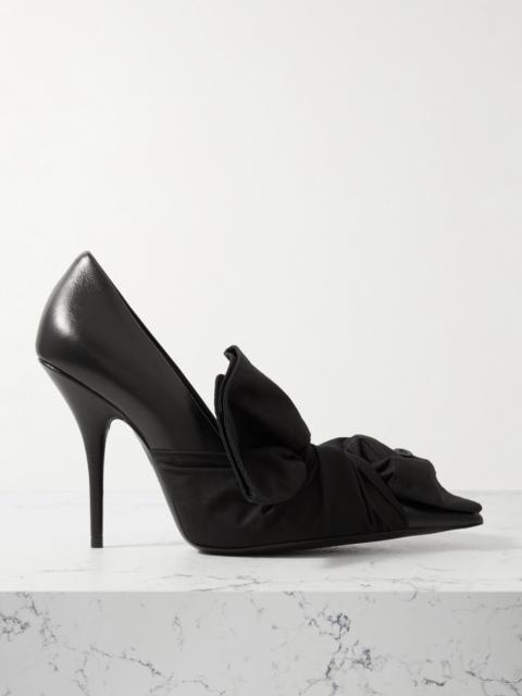 BALENCIAGA Poplin-trimmed Leather Pumps