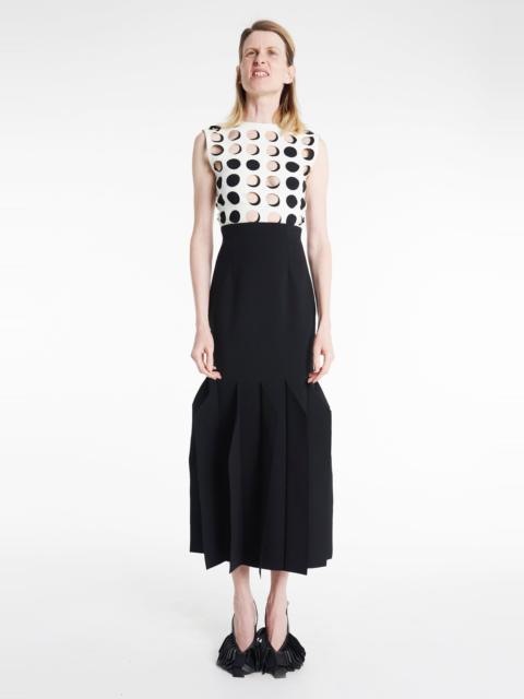 A.W.A.K.E. MODE TOP WITH LAYERED CIRCULAR CUTOUTS WHITE BLACK