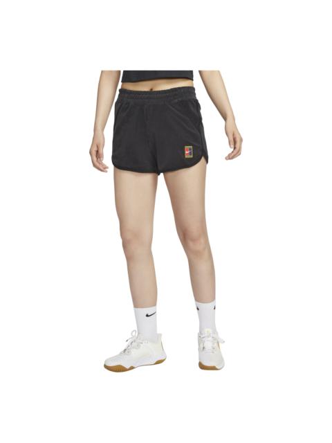Nike (WMNS) NikeCourt Heritage Mid-Rise French Terry Tennis Shorts Asia Sizing 'Black' FQ2283-010