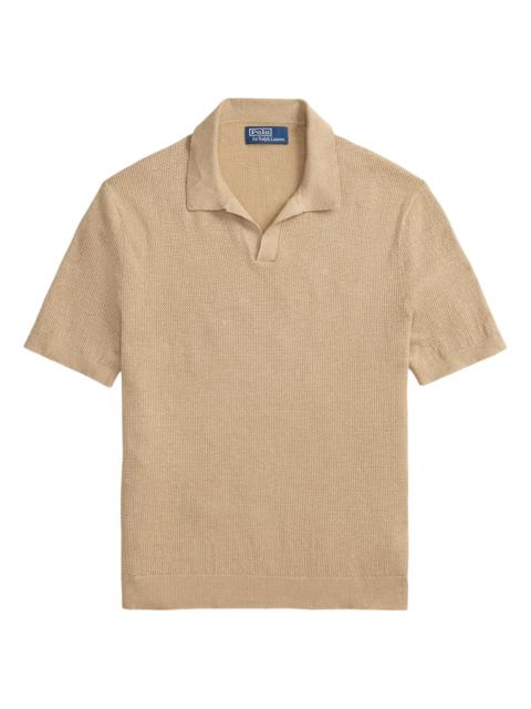 Polo Ralph Lauren Men's Knit Linen-Blend Polo Shirt - Classic Tan