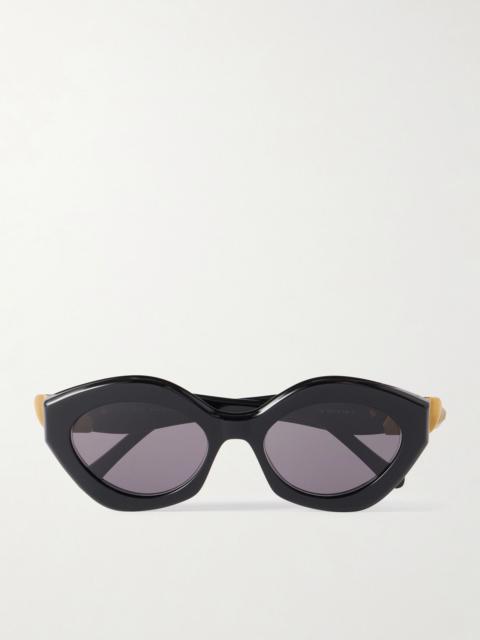 Loewe Coil Round-Frame Acetate Sunglasses Black