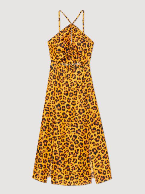 Sandro Long leopard print dress